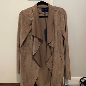 NWT Medium Adrienne Vittadini Faux Suede cardigan